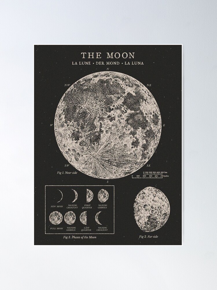 Alternate view of Moon Phases Vintage Poster Poster