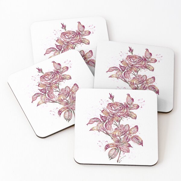 Item preview, Rose Line Art Ink Splash designed and sold by PrintInks.
