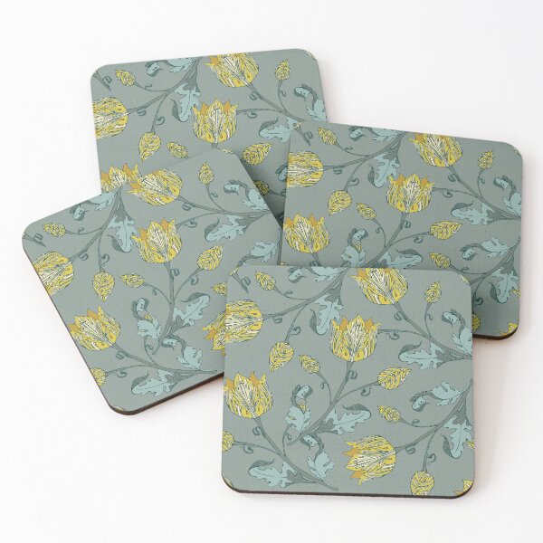 Item preview, Spring Tulips - Yellow on Seafoam designed and sold by Sandee ..