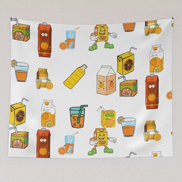 Item preview, Doodle  Cartoon Orange Juice Box Jar Glass  designed and sold by Mariano Topno.