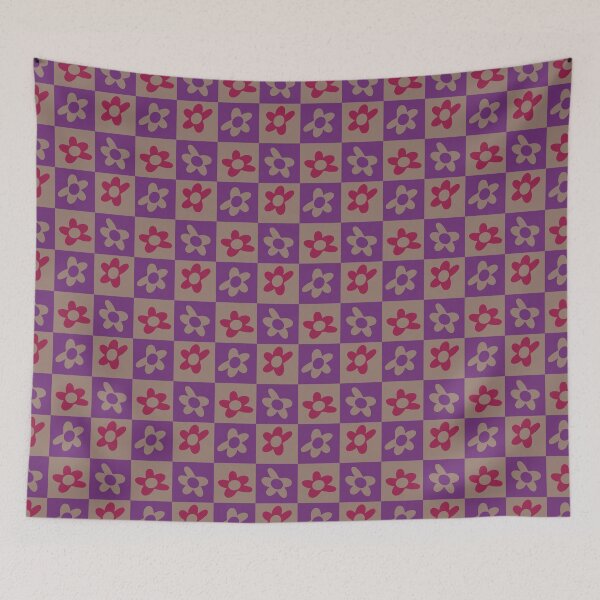 Item preview, Purple Checker Squares Flower Pattern designed and sold by scorpiolane.