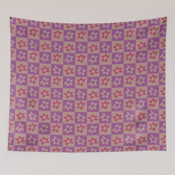 Item preview, Purple and Pink Checker Squares Flower Pattern designed and sold by scorpiolane.
