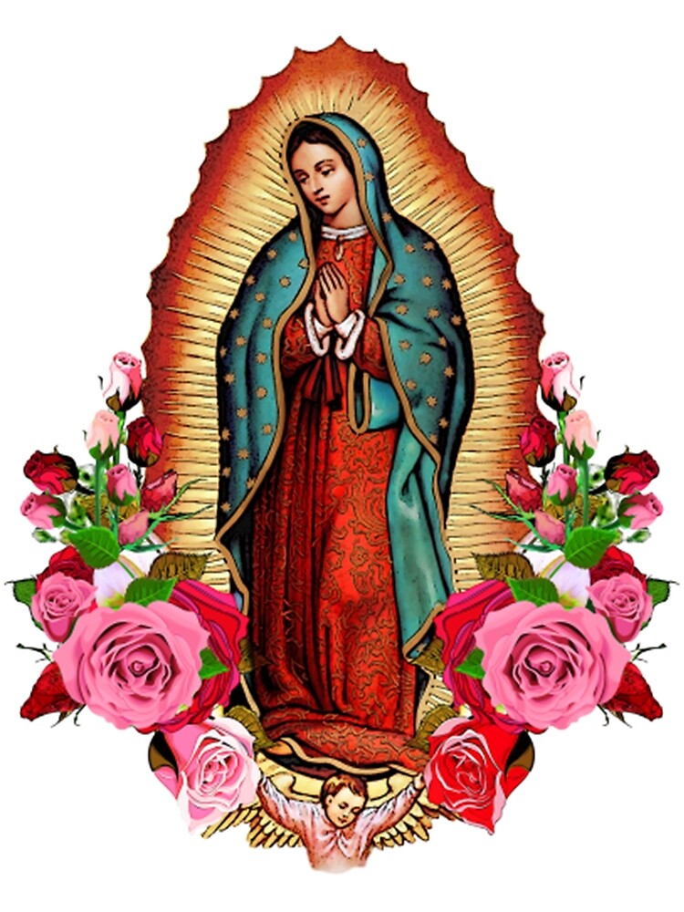 Virgen María, Nuestra Señora de Guadalupe Paisley Pañuelo Rojo, Envoltura  de Cabeza, Paño de Altar o Bufanda -  España