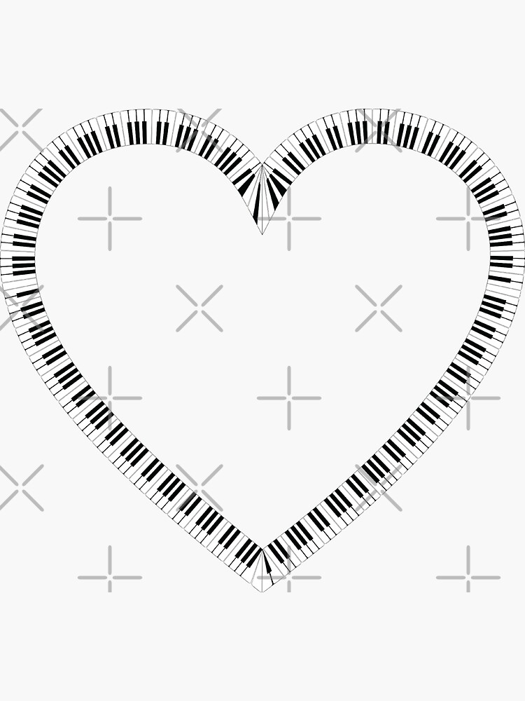 Coeur de clavier de piano Sticker