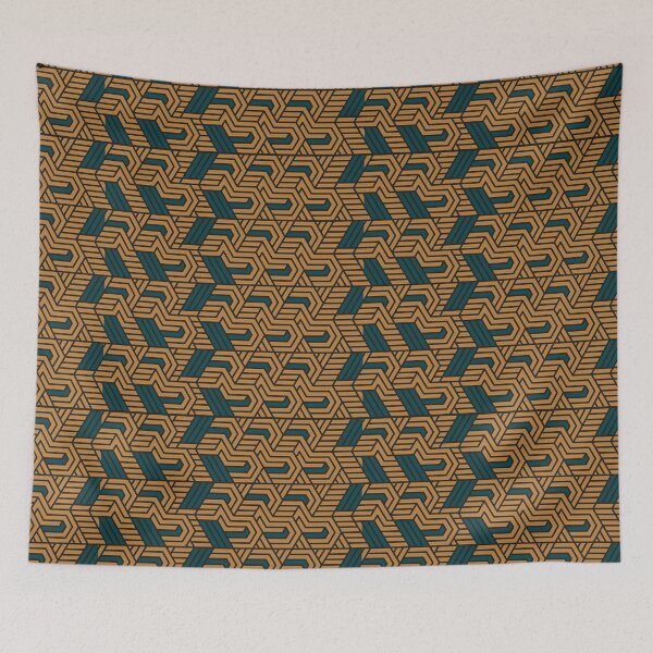 Item preview, gold and blue tiled pattern designed and sold by Z0nked.