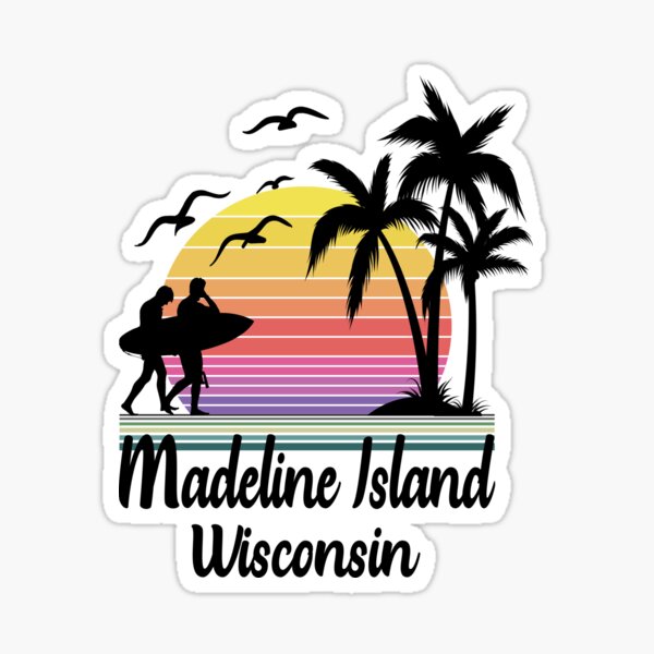 Item preview, Madeline Island Wisconsin Seaside Retro Sunset designed and sold by Home-Spirit.