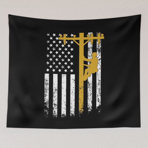 Item preview, america lineman powerline technician,powerline worker,tradesman, designed and sold by BrennaEirlys.