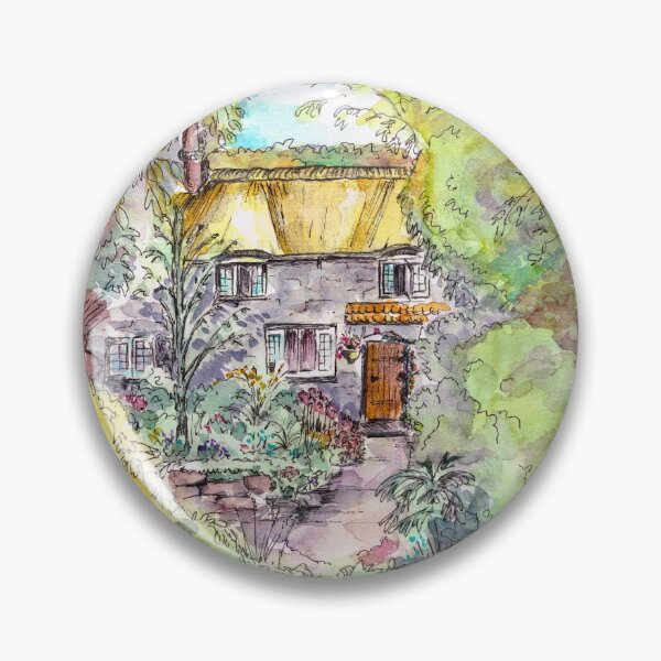 Item preview, Thatched Cottage Watercolour and Ink Painting designed and sold by Heatherian.