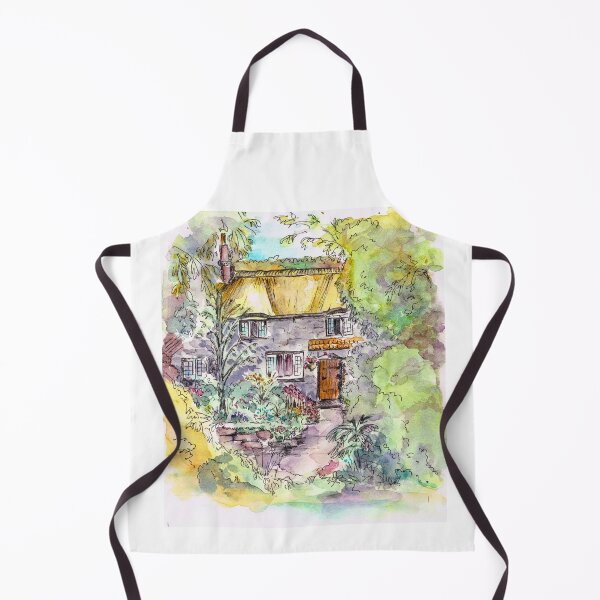 Item preview, Thatched Cottage Watercolour and Ink Painting designed and sold by Heatherian.