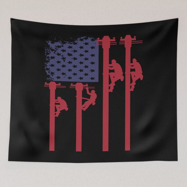 Item preview, america flag lineman electrical lineman,linemen,linesman,linework,lineworker, designed and sold by BrennaEirlys.