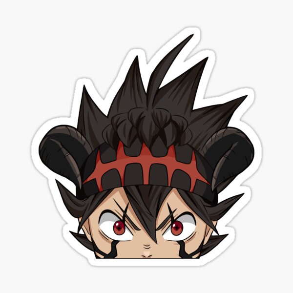 Asta from black clover devil form peeker Sticker