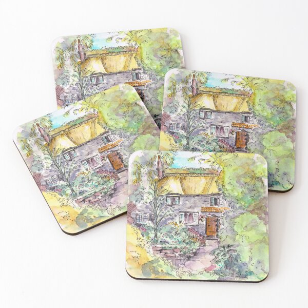 Item preview, Thatched Cottage Watercolour and Ink Painting designed and sold by Heatherian.
