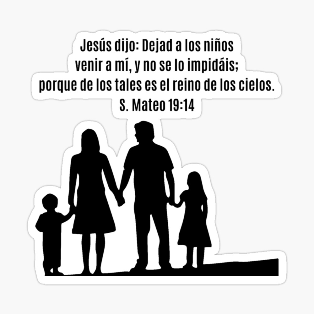 Póster «Dejad a los niños venir a mí.  S. Mateo 19:14» de Fe-En-Cristo |  Redbubble