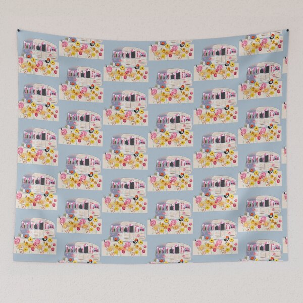 Item preview, Vintage Summer Caravan trailer  designed and sold by Leatextileart.