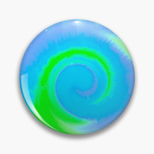Item preview, Groovy Aesthetic Fuzzy Tie Dye Spiral Wave - Blue and Bright Green  designed and sold by Cosmic-Ferret.