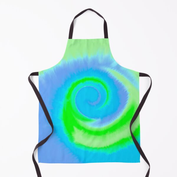 Item preview, Groovy Aesthetic Fuzzy Tie Dye Spiral Wave - Blue and Bright Green designed and sold by Cosmic-Ferret.