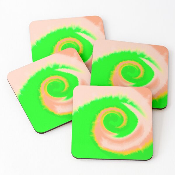 Item preview, Groovy Aesthetic Fuzzy Tie Dye Spiral Wave - Peach Orange and Bright Green  designed and sold by Cosmic-Ferret.