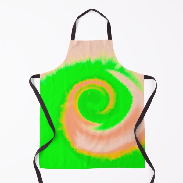 Item preview, Groovy Aesthetic Fuzzy Tie Dye Spiral Wave - Peach Orange and Bright Green designed and sold by Cosmic-Ferret.