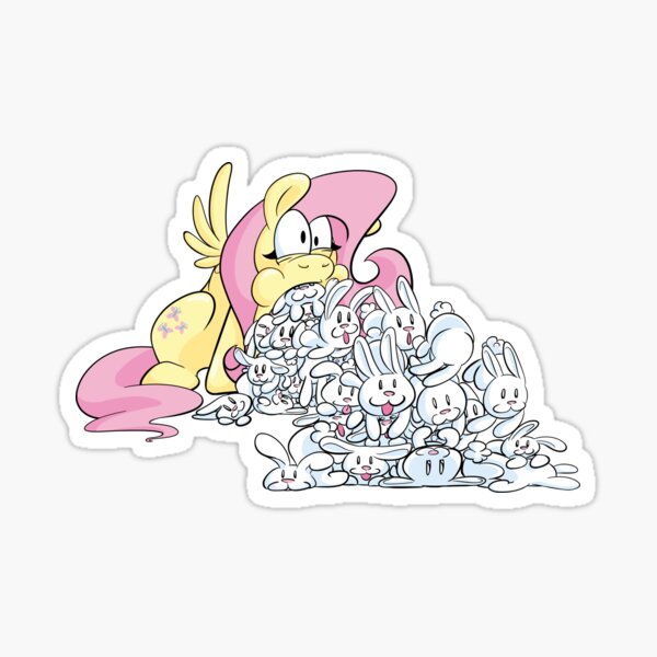 Fluttershy Barfing Bunnies Sticker