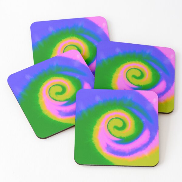 Item preview, Groovy Aesthetic Fuzzy Tie Dye Spiral Wave - Multicolored- with Aesthetic Neon Pink designed and sold by Cosmic-Ferret.
