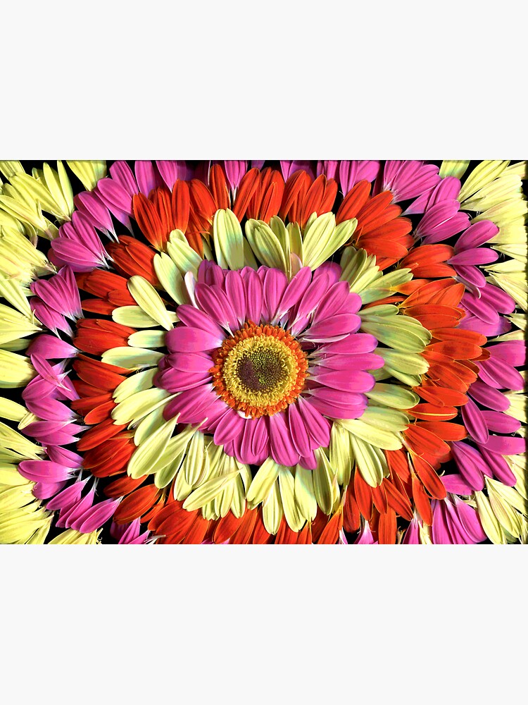 Thumbnail 3 of 3, Sticker, Daisy Tie-Dye Dark Floral designed and sold by LindasPhotoArt.