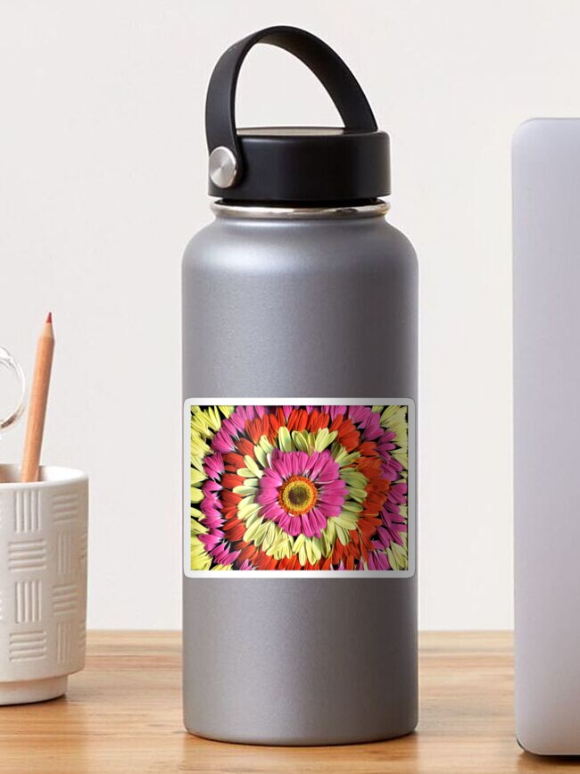 Thumbnail 1 of 3, Sticker, Daisy Tie-Dye Dark Floral designed and sold by LindasPhotoArt.