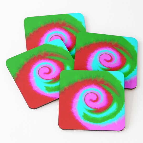 Item preview, Groovy Aesthetic Fuzzy Tie Dye Spiral Wave - Multicolored Indie- with Red and Cyan designed and sold by Cosmic-Ferret.