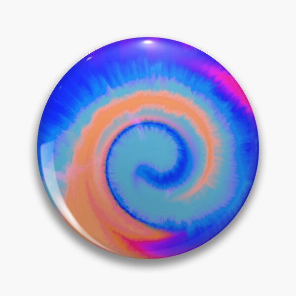 Item preview, Groovy Aesthetic Fuzzy Tie Dye Spiral Wave - Multicolored - with Peach Orange designed and sold by Cosmic-Ferret.