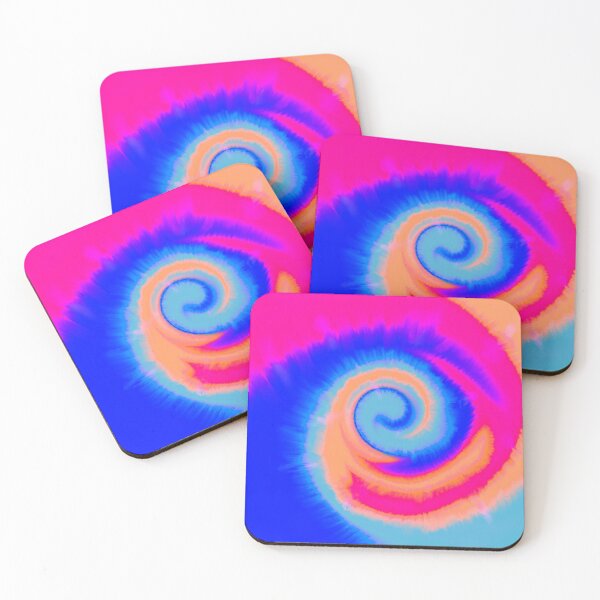 Item preview, Groovy Aesthetic Fuzzy Tie Dye Spiral Wave - Multicolored -  with Peach Orange designed and sold by Cosmic-Ferret.