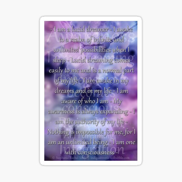 Lucid Dreaming Affirmations Sticker