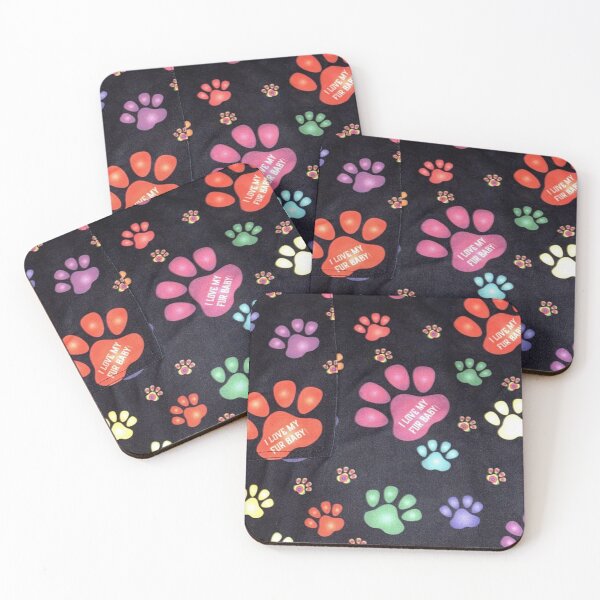 Item preview, Fur Baby Paw Print Pocket Leggings -Paw Rainbow Colors Tie Dye Cat Dog Mom designed and sold by wardrop24.