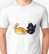 Playful Tabby and Black Cat Unisex T-Shirt