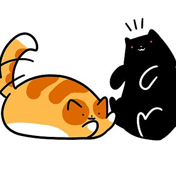 Aperçu de l'œuvre Chat tigré et chat noir enjoués de SaradaBoru