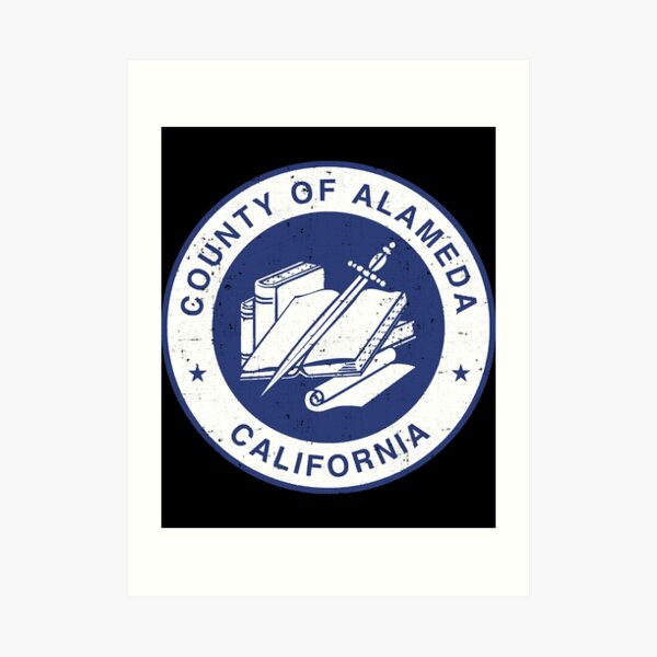 "Seal of Alameda County California flag symbol logo " Art Print