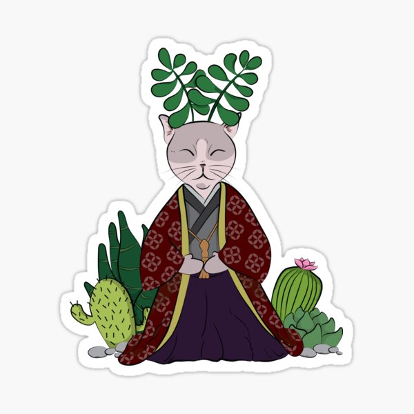 Zen cats - Succulent - Red Sticker