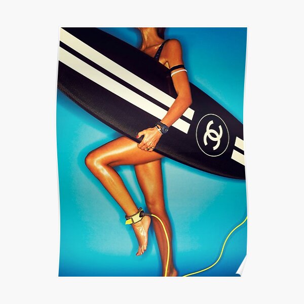 Surfboard Chanel Poster