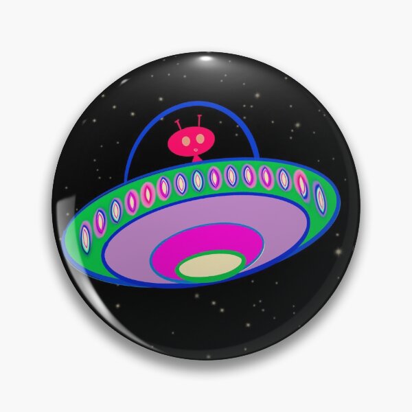 Item preview, Aesthetic Neon Alien and UFO Cartoon- Cute and Funny designed and sold by Cosmic-Ferret.