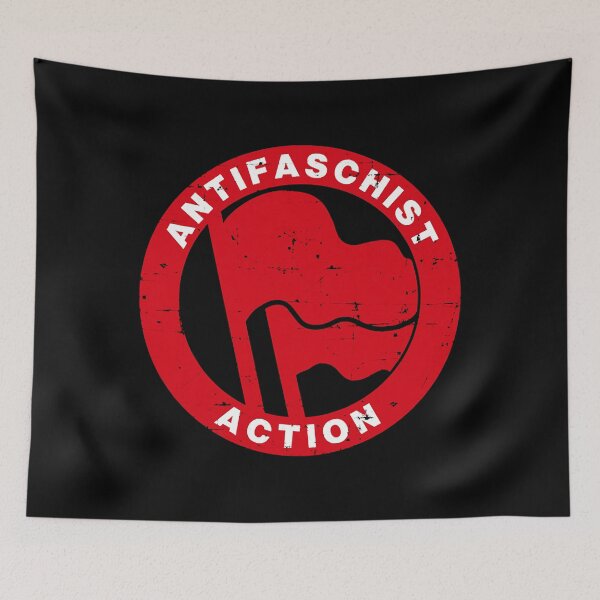 Item preview, Antifascist / Anti-Fascist Action Red Flags Symbol  designed and sold by noWinslow4.