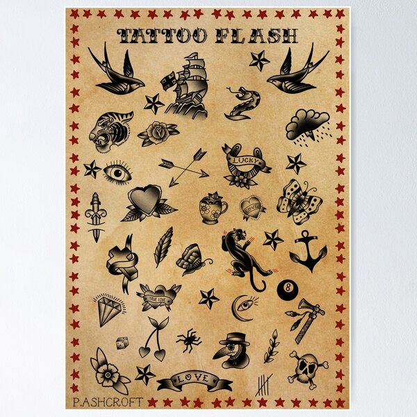 Tattoo Flash sheet Poster