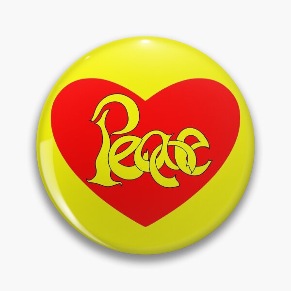Item preview, Peace Calligraffiti Hippie Loveheart - Yellow designed and sold by PATRICIA CASTILLA PEREZ.