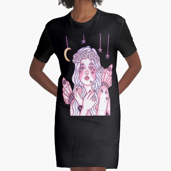 Among The Stars Angel Graphic T-Shirt Dress