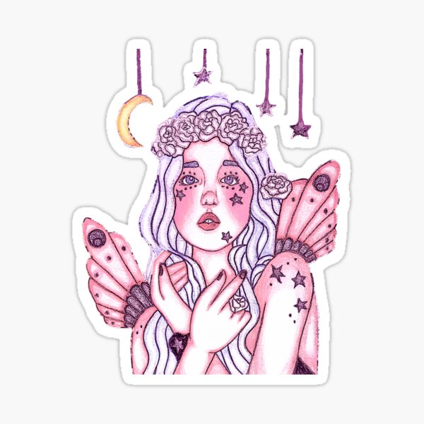 Among The Stars Angel Sticker