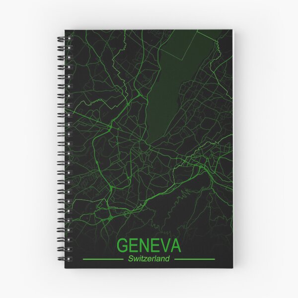 Item preview, Geneva City Map in Black and neon green designed and sold by EzbieArt.