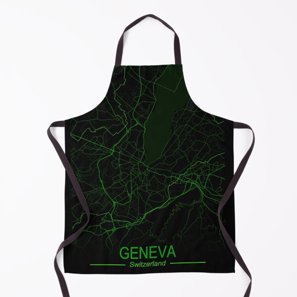 Item preview, Geneva City Map in Black and neon green designed and sold by EzbieArt.