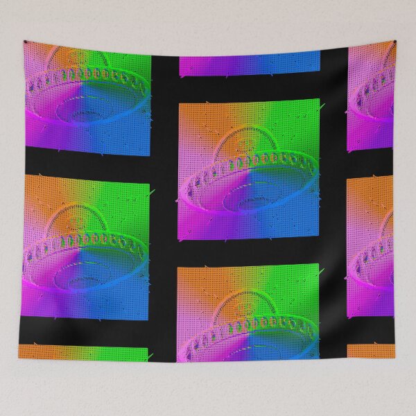 Item preview, Aesthetic Rainbow Alien and UFO Glitch - Rainbow Colors- Cartoon designed and sold by Cosmic-Ferret.