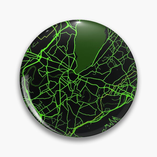 Item preview, Geneva City Map in Black and Neon Green, Yellow Text designed and sold by EzbieArt.