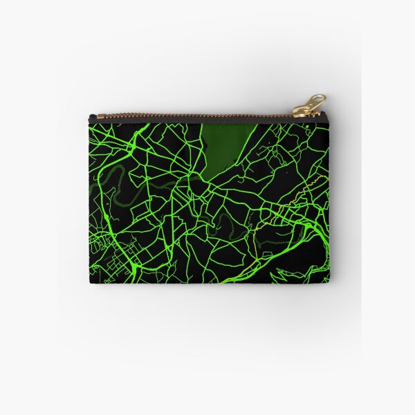 Item preview, Geneva City Map in Black and Neon Green, Yellow Text designed and sold by EzbieArt.
