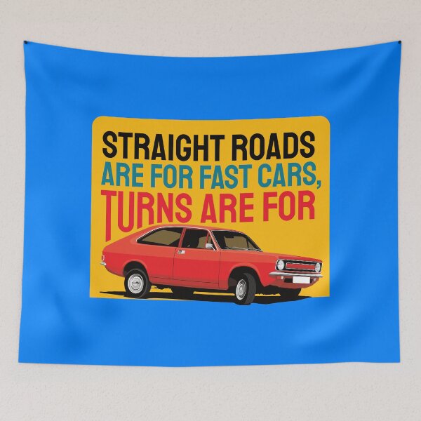 Item preview, Straight roads are for fast cars, turns are for Morris Marina - orange designed and sold by knappidesign.