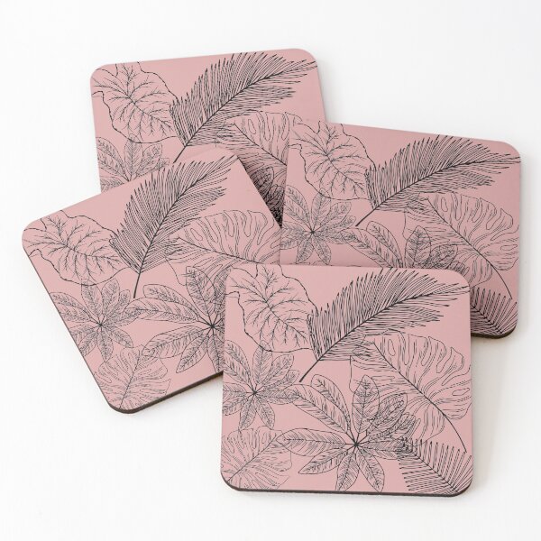 Item preview, Black Tropical Leaves Pattern designed and sold by EvelinePatterns.