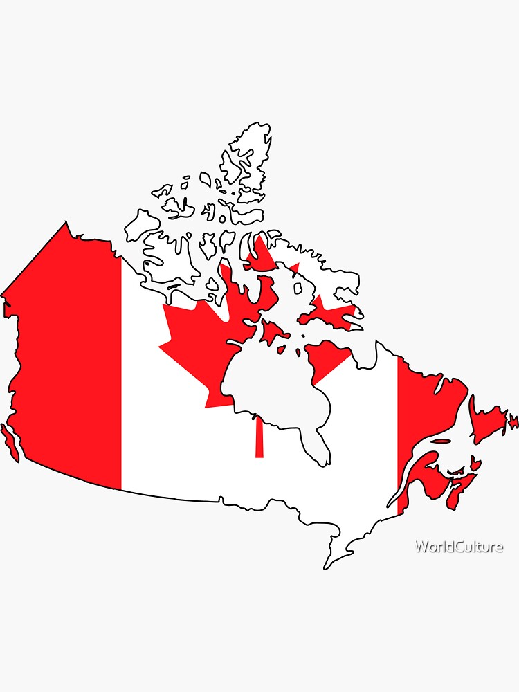 map-of-canada-sticker-for-sale-by-worldculture-redbubble